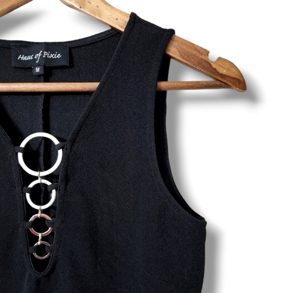 Haus Of Pixie Bodycon Little Black Cocktail Dress | M - Picture 3 of 8